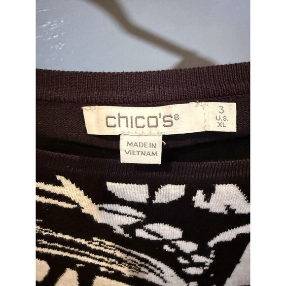 Chico’s Black And White Sweater Size XL - Picture 2 of 4